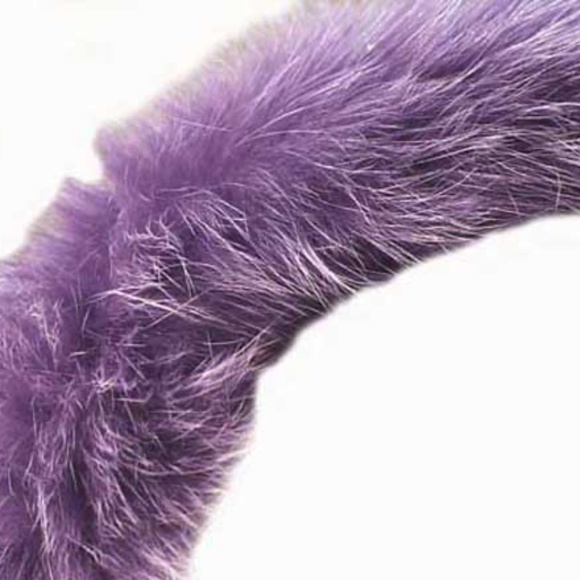 FOX FUR HEAD BAND, TAG ON NEW, PURPLE, ADJUSTABLE SIZE, GENUINE FOX SOFT AND - Picture 2 of 4